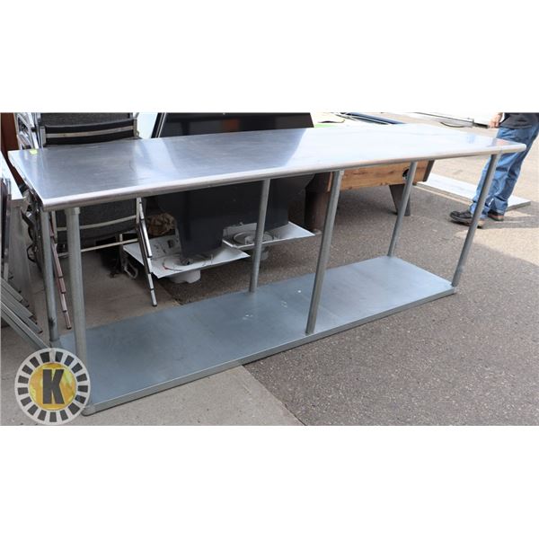 STAINLESS STEEL RINSE TABLE (8' X 30" TOP)