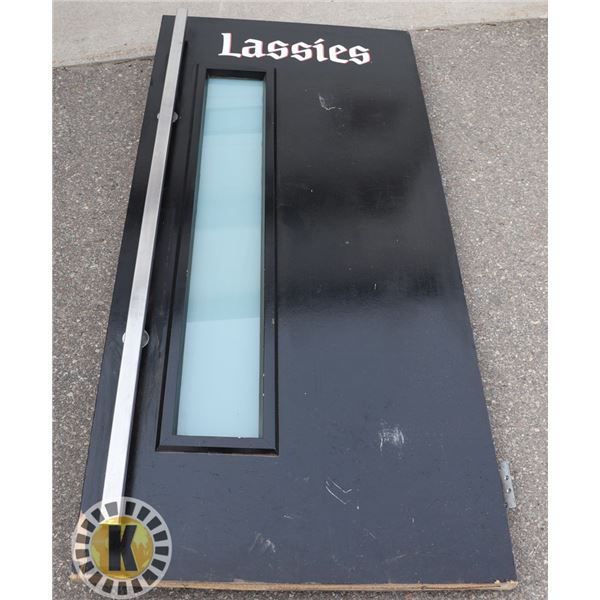 SOLID WOOD BATHROOM DOOR /W FROSTED GLASS,