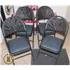 Image 1 : SET OF 4 MATCHING BLUE CUSHION FOLD UP CHAIRS