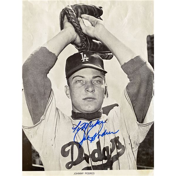 Johnny Podres signed photo