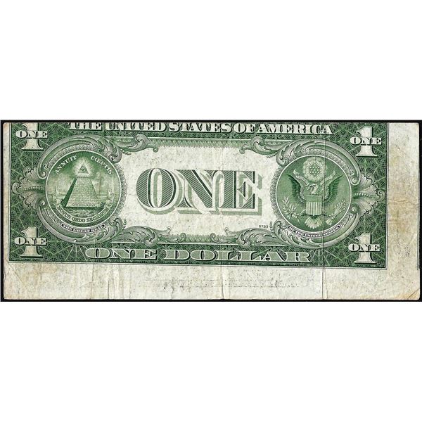 1935D $1 Silver Certificate Misalignment Error Note
