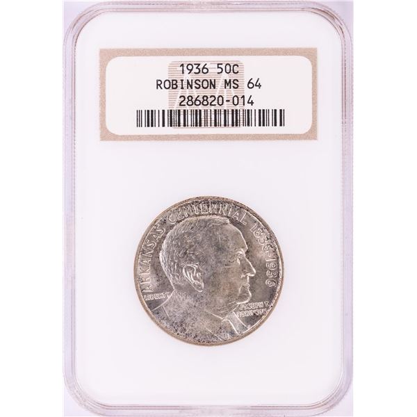 1936 Robinson Commemorative Half Dollar Coin NGC MS64