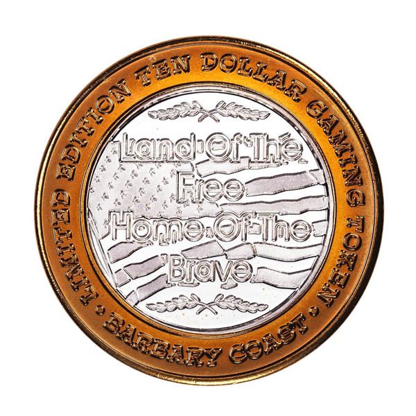 .999 Fine Silver Barbary Coast Las Vegas, Nevada $10 Limited Edition Gaming Token