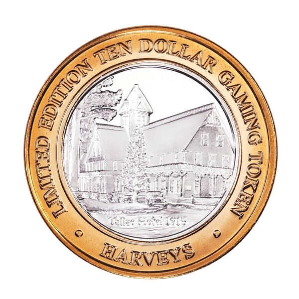 .999 Fine Silver Harveys Resort Lake Tahoe, Nevada $10 Limited Edition Gaming Token