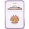 Image 1 : 1913 $5 Indian Head Half Eagle Gold Coin NGC MS62