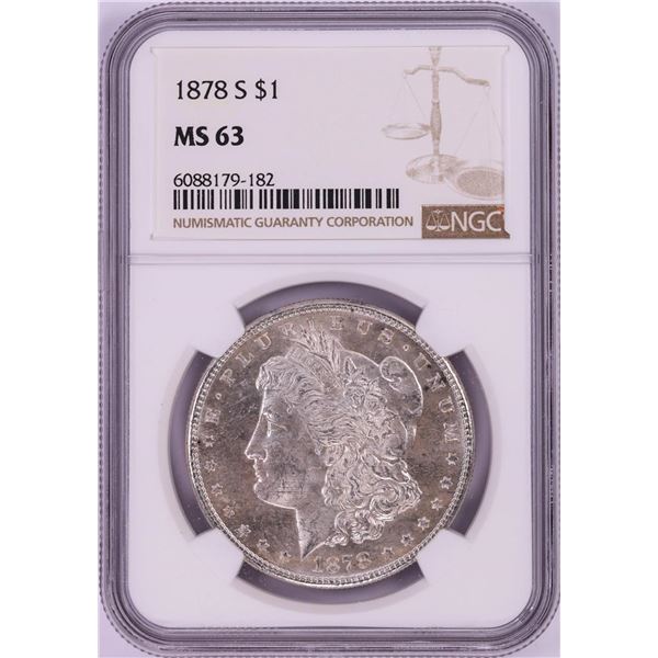 1878-S $1 Morgan Silver Dollar Coin NGC MS63