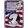 Image 1 : 2019-W $1 Proof American Silver Eagle Coin NGC PF70 Ultra Cameo Congratulations Flag