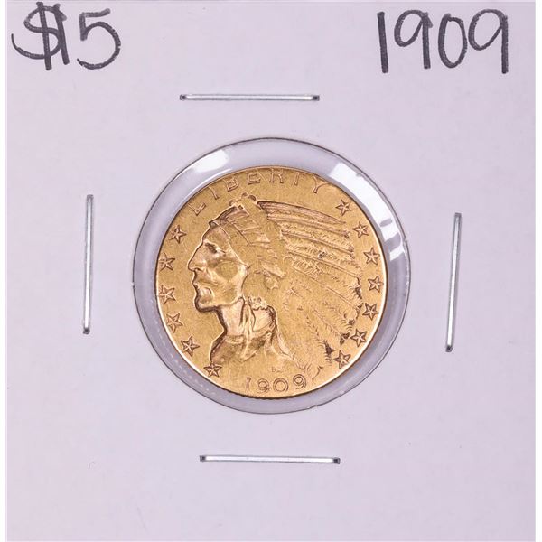 1909 $5 Indian Head Half Eagle Gold Coin