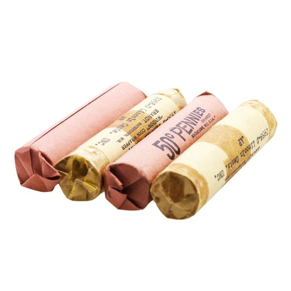 Lot of (2) 1958-P & 1958-D (50) Brilliant Uncirculated Lincoln Wheat Cent Coin Rolls