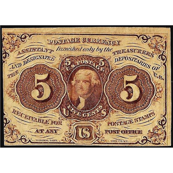 July 17, 1862 First Issue Five Cents Fractional Currency Note