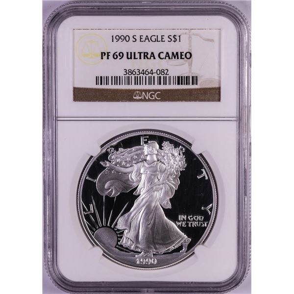 1990-S $1 American Silver Eagle Coin NGC PF69 Ultra Cameo