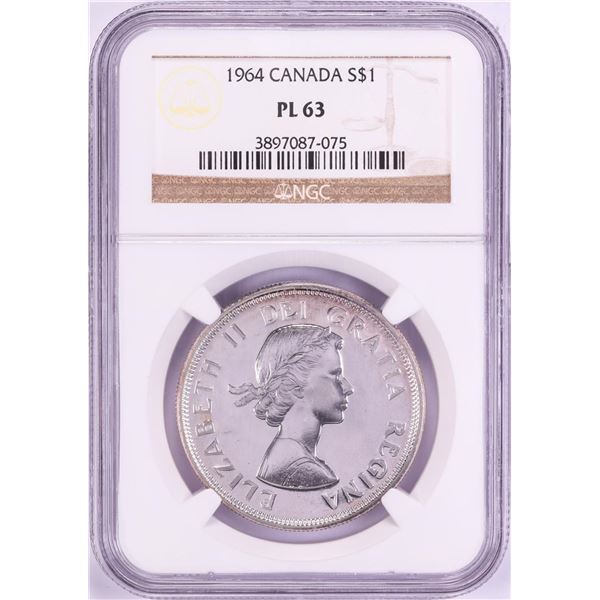 1964 $1 Canada Silver Dollar Coin NGC PL63