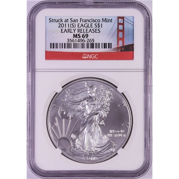 2011(S) $1 American Silver Eagle Coin NGC MS69 Early Releases
