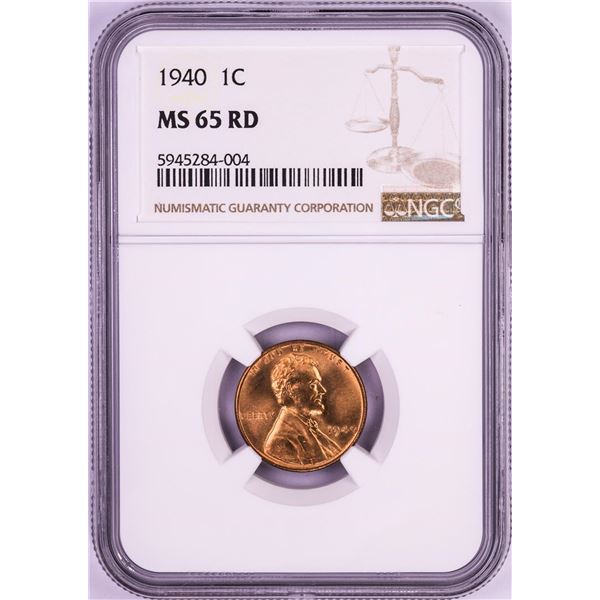 1940 Lincoln Wheat Cent Coin NGC MS65RD