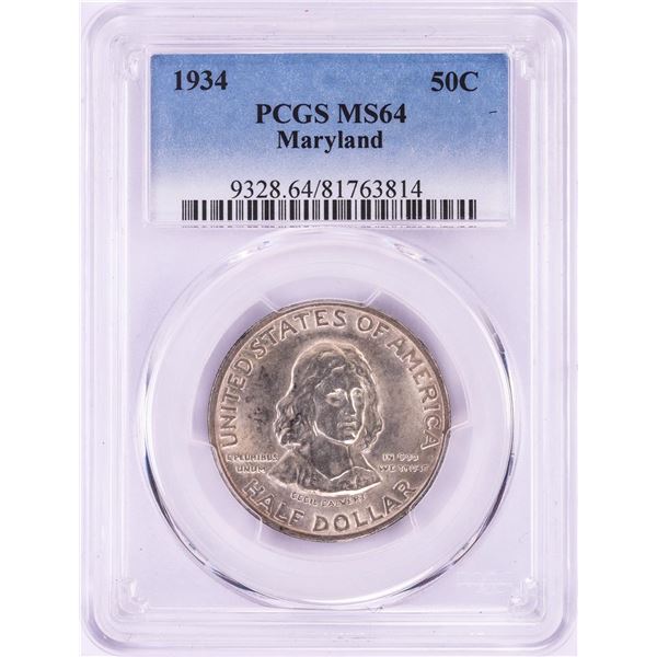 1934 Maryland Commemorative Half Dollar Coin PCGS MS64