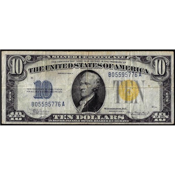 1934A $10 North Africa WWII Emergency Issue Silver Certificate Note