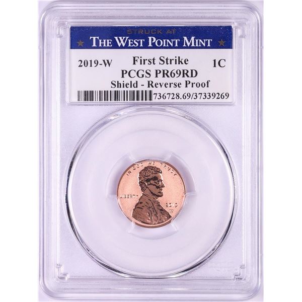 2019-W Reverse Proof Lincoln Shield Cent Coin PCGS PR69RD West Point Mint