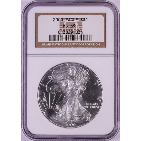 2000 $1 American Silver Eagle Coin NGC MS69