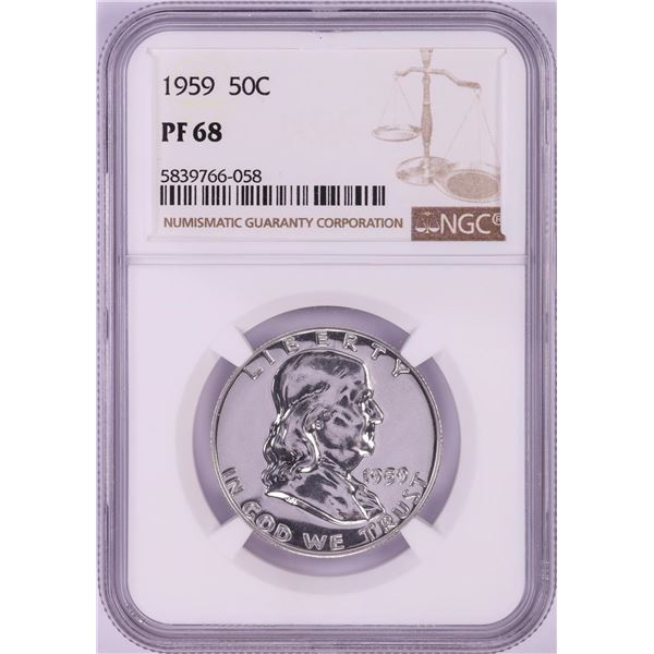 1959 Proof Franklin Half Dollar Coin NGC PF68