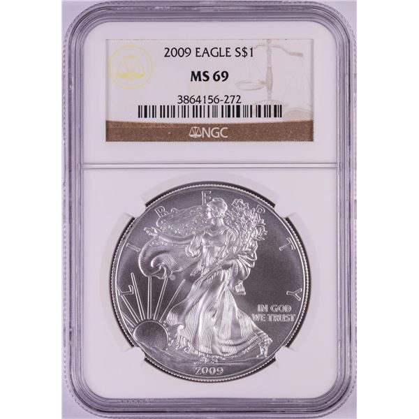 2009 $1 American Silver Eagle Coin NGC MS69
