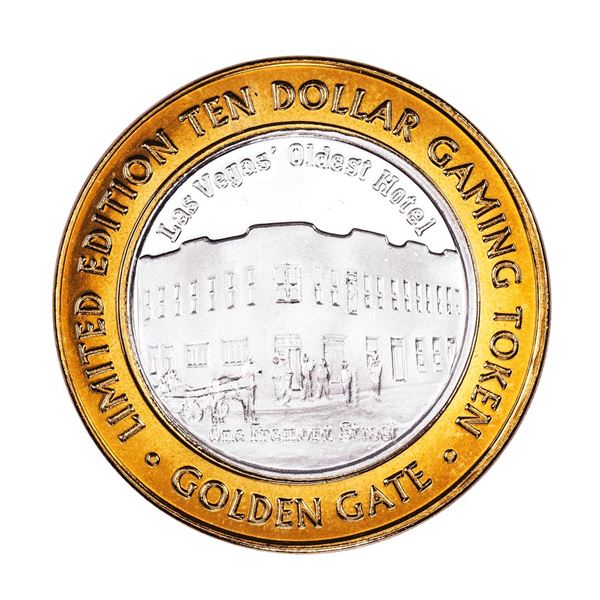 .999 Silver Golden Gate Las Vegas, Nevada $10 Casino Limited Edition Gaming Token