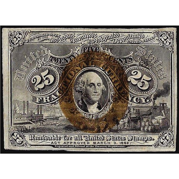 March 3, 1863 Second Issue Twenty-Five Cents Fractional Currency Note