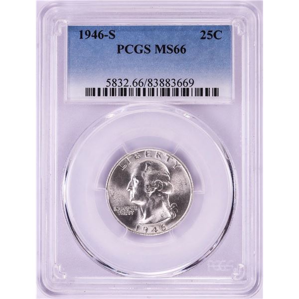 1946-S Washington Quarter Coin PCGS MS66