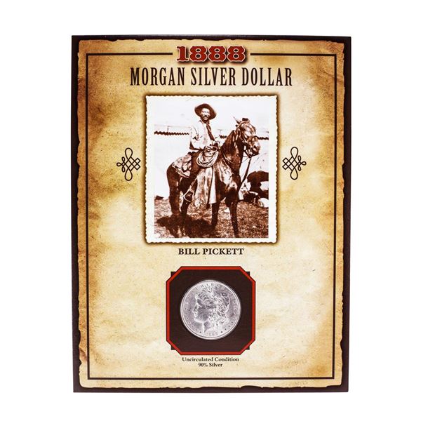 1888 $1 Morgan Silver Dollar Coin Bill Pickett Legends of the Wild West