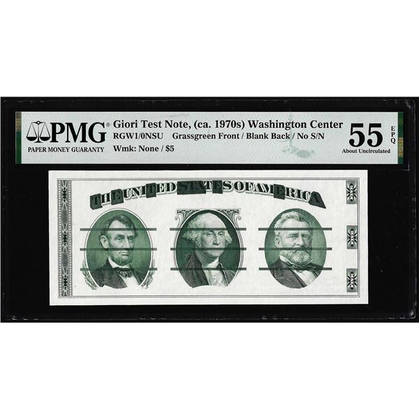 Circa 1970's Washington Center Giori Test Note PMG About Uncirculated 55EPQ