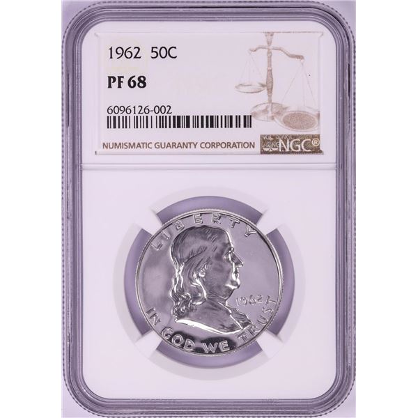 1962 Proof Franklin Half Dollar Coin NGC PF68