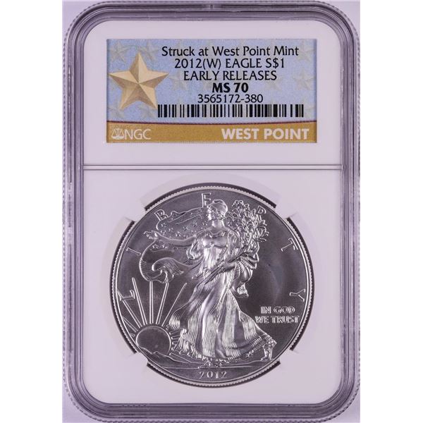 2012(W) $1 American Silver Eagle Coin NGC MS70 Early Releases