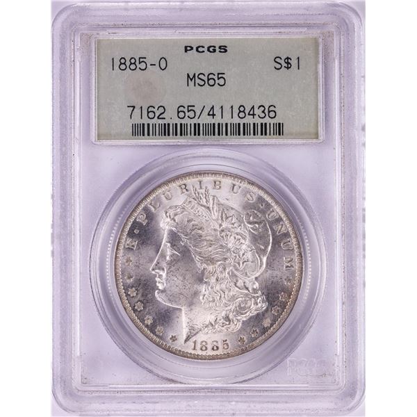 1885-O $1 Morgan Silver Dollar Coin PCGS MS65 Old Green Holder