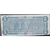 Image 2 : 1864 $5 Confederate States of America Note