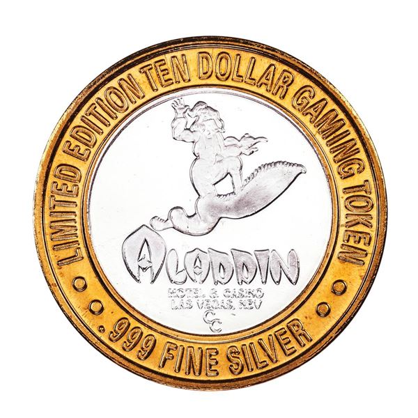 .999 Fine Silver Aladdin Resort & Casino Las Vegas $10 Limited Edition Gaming Token