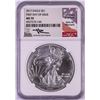 Image 1 : 2017 $1 American Silver Eagle Coin NGC MS70 FDOI Mercanti Signature