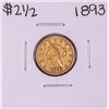 Image 1 : 1893 $2 1/2 Liberty Head Quarter Eagle Gold Coin