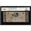 Image 1 : 1810's $3 Owl Creek Bank of Mount Vernon, OH Obsolete Note PCGS Choice Fine 15