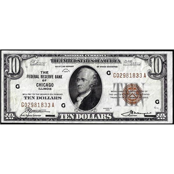 1929 $10 Federal Reserve Bank Note Chicago