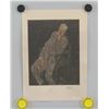 Image 2 : Austrian Linocut on Paper Signed Egon Schiele