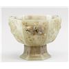 Image 1 : Chinese Green Jade Dragon Hexagonal Stem Cup