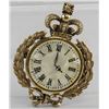 Image 1 : Clock Brooch Gilt with Crown and Wreath