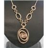 Image 1 : Oval Pendant Gold Colored Necklace