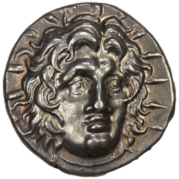 RHODES: Mnasimachos, magistrate, AR didrachm (6.79g), ca. 250-229 BC. EF