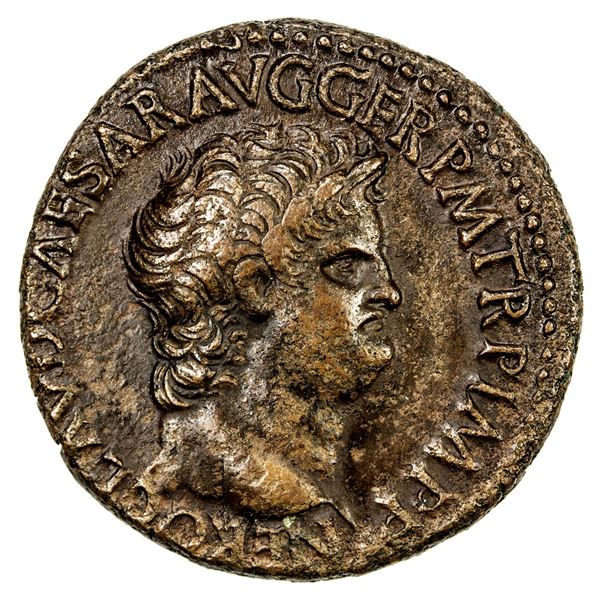 ROMAN EMPIRE: Nero, 54-68 AD, AE as (12.85g), Rome, 62-68 AD. VF-EF