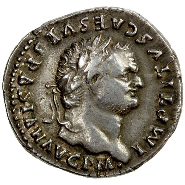 ROMAN EMPIRE: Titus, 79-81 AD, AR denarius (3.42g), Rome, 79 AD. EF