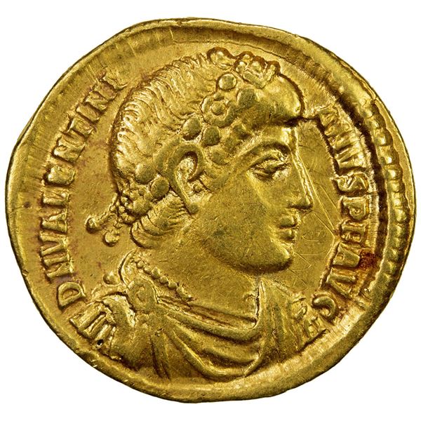 ROMAN EMPIRE: Valentinian I, 364-375 AD, AV solidus (4.47g), Antioch. VF