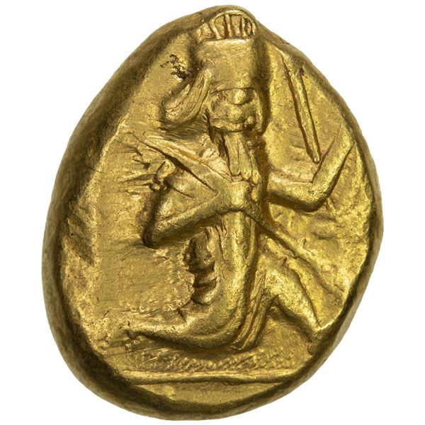 ACHAIMENIDIAN EMPIRE: temp. Xerxes I to Darios II, AV daric (8.29g), Sardes, ca. 485-420 BC. VF