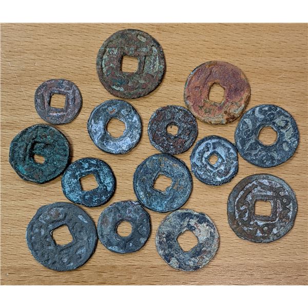 SOGDIANA: LOT of 14 copper cash coins