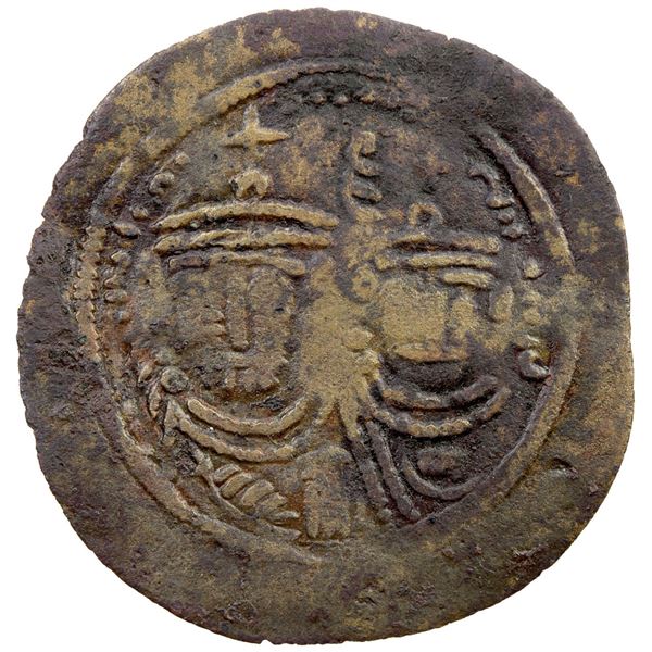 ARAB-SASANIAN: Anonymous, AE pashiz (1.10g), Gyanbud (=Qasr-i Abu Nasr), ND. F-VF