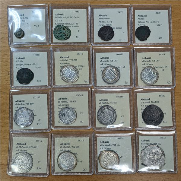 ABBASID: LOT of 16 coins (11 silver)